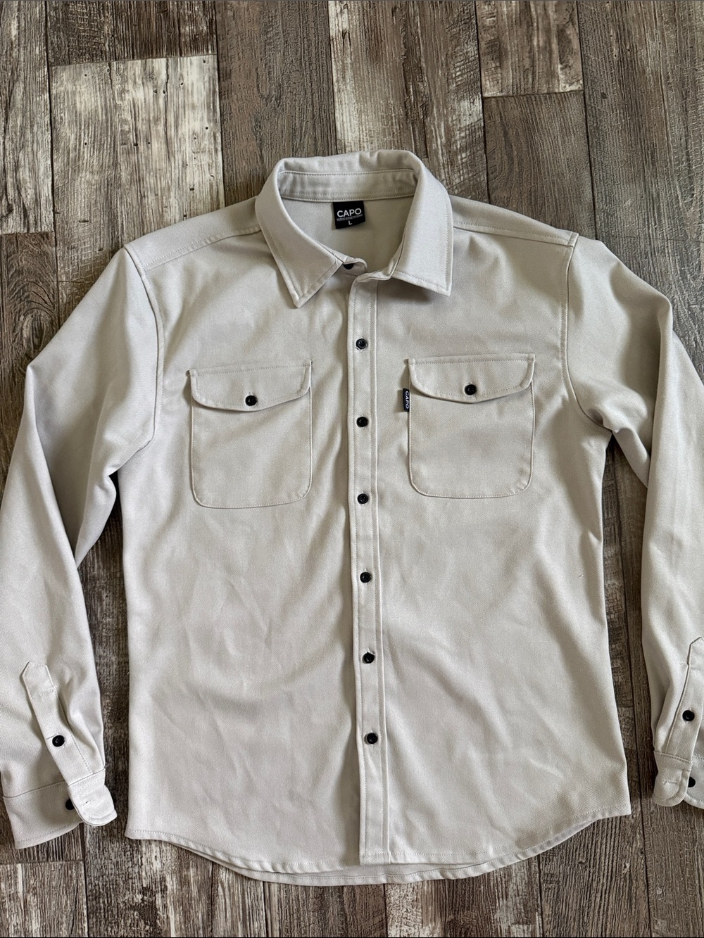 🌟CAPO 🌟Men's Light 🌟Beige Button-Down Casual NaturalOver Jacket, Large